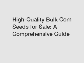 High-Quality Bulk Corn Seeds for Sale: A Comprehensive Guide