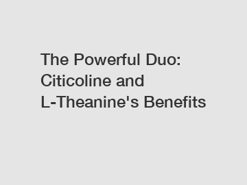 The Powerful Duo: Citicoline and L-Theanine's Benefits