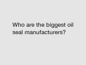 Who are the biggest oil seal manufacturers?