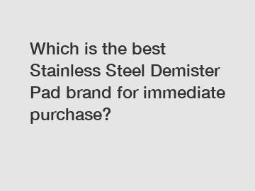 Which is the best Stainless Steel Demister Pad brand for immediate purchase?