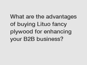 What are the advantages of buying Lituo fancy plywood for enhancing your B2B business?