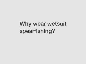 Why wear wetsuit spearfishing?