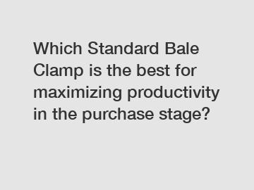 Which Standard Bale Clamp is the best for maximizing productivity in the purchase stage?