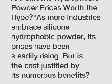 Are Silicone Hydrophobic Powder Prices Worth the Hype?