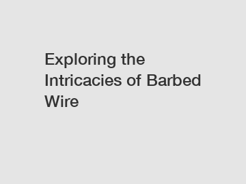 Exploring the Intricacies of Barbed Wire