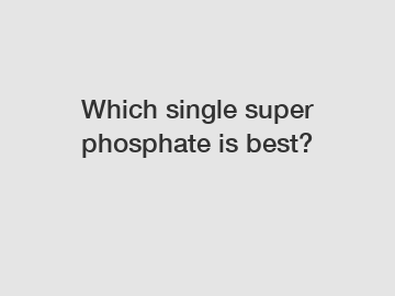 Which single super phosphate is best?