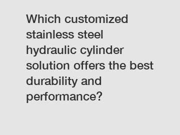 Which customized stainless steel hydraulic cylinder solution offers the best durability and performance?