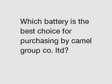 Which battery is the best choice for purchasing by camel group co. ltd?