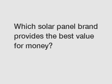 Which solar panel brand provides the best value for money?