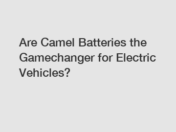 Are Camel Batteries the Gamechanger for Electric Vehicles?