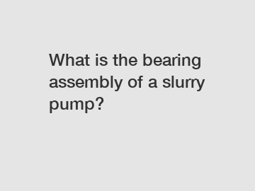 What is the bearing assembly of a slurry pump?