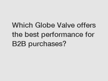 Which Globe Valve offers the best performance for B2B purchases?