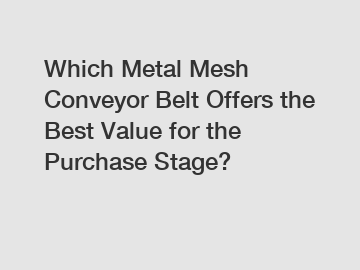 Which Metal Mesh Conveyor Belt Offers the Best Value for the Purchase Stage?