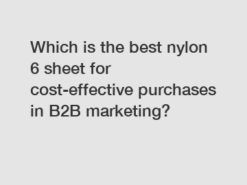 Which is the best nylon 6 sheet for cost-effective purchases in B2B marketing?