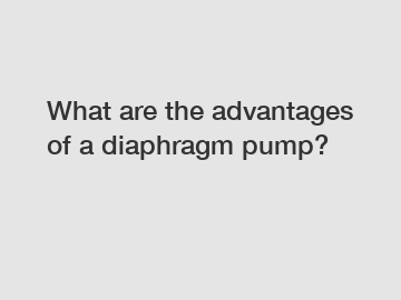 What are the advantages of a diaphragm pump?