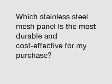 Which stainless steel mesh panel is the most durable and cost-effective for my purchase?