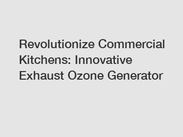 Revolutionize Commercial Kitchens: Innovative Exhaust Ozone Generator