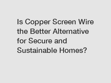 Is Copper Screen Wire the Better Alternative for Secure and Sustainable Homes?