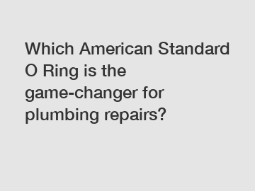 Which American Standard O Ring is the game-changer for plumbing repairs?