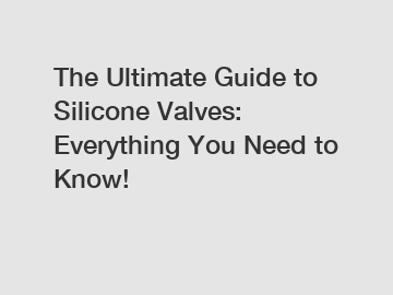 The Ultimate Guide to Silicone Valves: Everything You Need to Know!