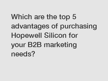 Which are the top 5 advantages of purchasing Hopewell Silicon for your B2B marketing needs?