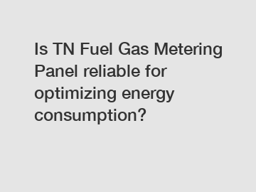 Is TN Fuel Gas Metering Panel reliable for optimizing energy consumption?