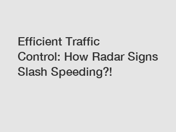 Efficient Traffic Control: How Radar Signs Slash Speeding?!