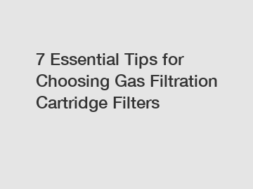 7 Essential Tips for Choosing Gas Filtration Cartridge Filters