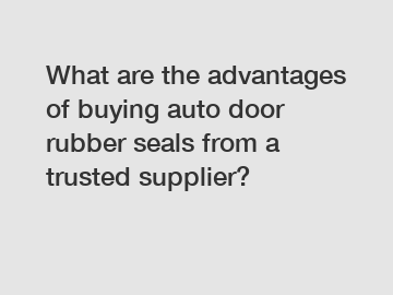 What are the advantages of buying auto door rubber seals from a trusted supplier?