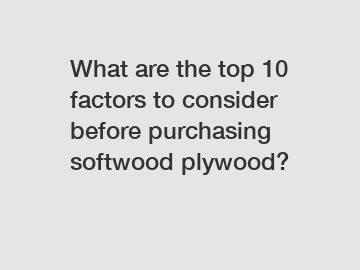 What are the top 10 factors to consider before purchasing softwood plywood?