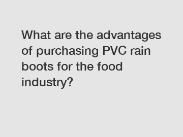 What are the advantages of purchasing PVC rain boots for the food industry?