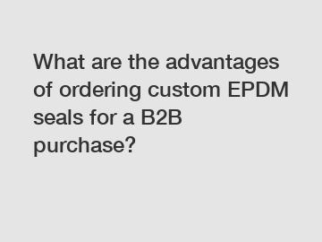 What are the advantages of ordering custom EPDM seals for a B2B purchase?