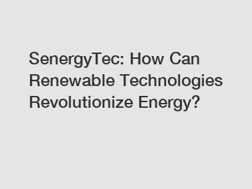 SenergyTec: How Can Renewable Technologies Revolutionize Energy?