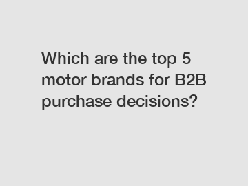 Which are the top 5 motor brands for B2B purchase decisions?