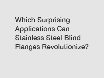 Which Surprising Applications Can Stainless Steel Blind Flanges Revolutionize?