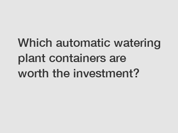 Which automatic watering plant containers are worth the investment?