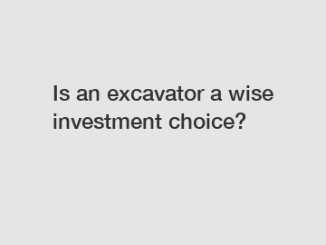 Is an excavator a wise investment choice?