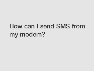 How can I send SMS from my modem?