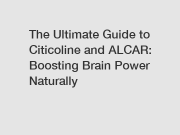 The Ultimate Guide to Citicoline and ALCAR: Boosting Brain Power Naturally