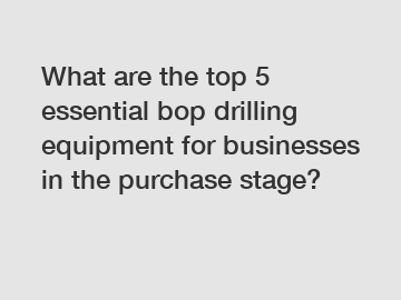 What are the top 5 essential bop drilling equipment for businesses in the purchase stage?