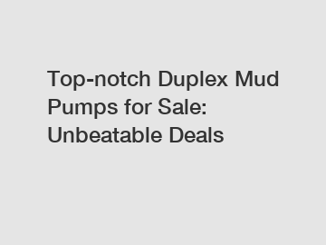 Top-notch Duplex Mud Pumps for Sale: Unbeatable Deals