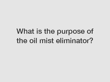 What is the purpose of the oil mist eliminator?