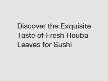 Discover the Exquisite Taste of Fresh Houba Leaves for Sushi