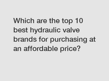 Which are the top 10 best hydraulic valve brands for purchasing at an affordable price?