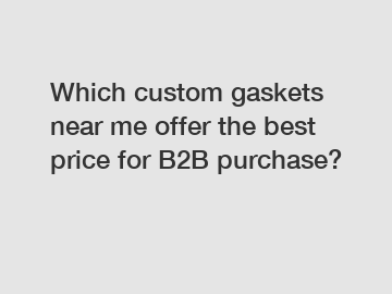 Which custom gaskets near me offer the best price for B2B purchase?