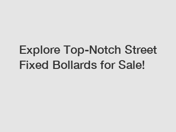 Explore Top-Notch Street Fixed Bollards for Sale!