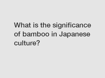What is the significance of bamboo in Japanese culture?