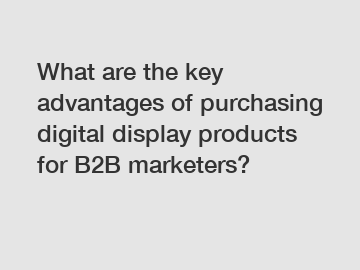 What are the key advantages of purchasing digital display products for B2B marketers?