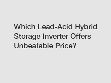 Which Lead-Acid Hybrid Storage Inverter Offers Unbeatable Price?