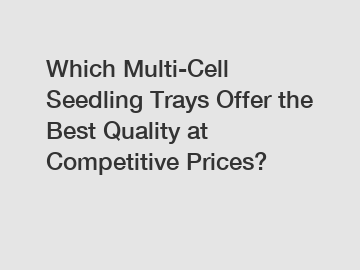 Which Multi-Cell Seedling Trays Offer the Best Quality at Competitive Prices?